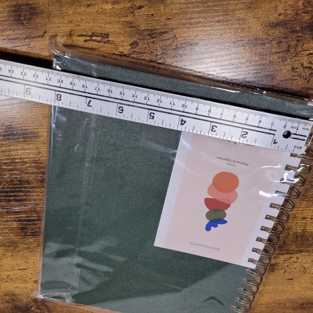 Anecdote Yearly Planner Organizer Unisex 10x8 Green Undated 52 Week Spiral